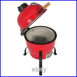 13 Ceramic Kamado BBQ Grill, Smoker Oven Charcoal Barbecue Red