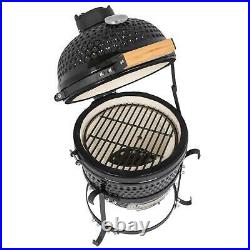 13 inch Charcoal Smoker Grill Ceramic Metal Outdoor BBQ Smoking with Thermometer