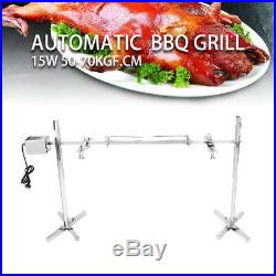 15W Motor Large Grill Rotisserie Spit Roaster Rod Charcoal Barbecue Camping