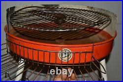 1960s Vintage KELLEY BIG BOY Orange Steel CHARCOAL BBQ GRILL Mechanical Grate