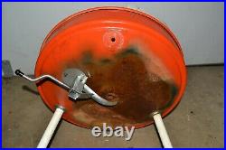 1960s Vintage KELLEY BIG BOY Orange Steel CHARCOAL BBQ GRILL Mechanical Grate
