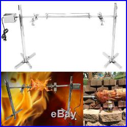 220V Large Stainless Steel Grill Rotisserie Spit Roaster Rod Charcoal Lambs BBQ