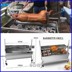 28W Grill Roaster Stainless Steel BBQ Spit Lamb Pig Charcoal Roasting Machine UK