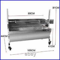 28W Grill Roaster Stainless Steel BBQ Spit Lamb Pig Charcoal Roasting Machine UK