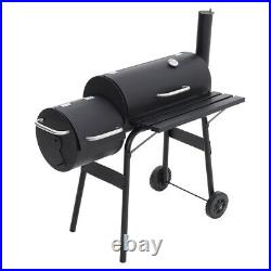 2 Burners 45'' Barbecue Charcoal Grill BBQ Stove Patio with Offset Smoker Wheels