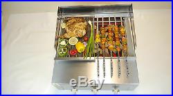 2 Feet 3 Burner Charcoal Flame Grill / Griddle / On Bottle Gas / Bbq Chargrill