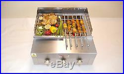 2 Feet 3 Burner Charcoal Flame Grill / Griddle / On Bottle Gas / Bbq Chargrill