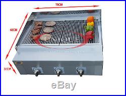 3 Burner Gas Charcoal Bbq Grill / Char-grill Heavy Duty For Commercial Use