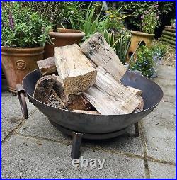 3 in 1 BBQ Fire Pit & Steel Kadai Bowl 4 sizes Hand Made by Artisans Charcoal
