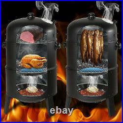 3in1 BBQ Barbecue Charcoal Smoker Grill with Temperature Display new