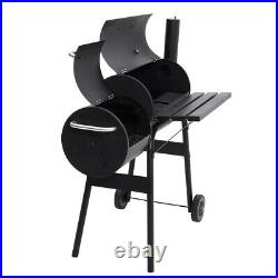 45'' Barbecue Charcoal Grill BBQ Stove Patio Backyard 2 Burners with Offset Smoker