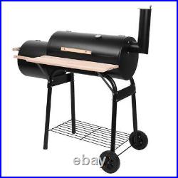 48 Steel Portable Backyard Charcoal BBQ Grill Offset Smoker Combo with Wheels