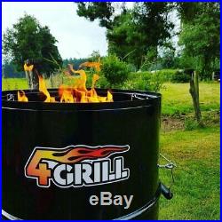 4-in1 Multi Barebecue Grill- XXL Garden Party, Camping Charcoal Grill BBQ Barrel