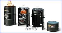 4-in1 Multi Barebecue Grill- XXL Garden Party, Camping Charcoal Grill BBQ Barrel