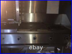 5 Burner Gas Charcoal BBQ Grill griddle and hot plate