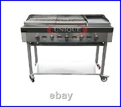 5 Burner Gas Charcoal Bbq Grill / Char-grill Heavy Duty For Commercial Use