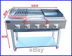 5 Burner Gas Charcoal Bbq Grill / Char-grill Heavy Duty For Commercial Use