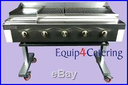 5 Burner Gas Charcoal Char Grill Bbq Heavy Duty For Commercial Use (on Stand)