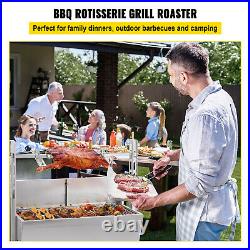60kg Charcoal Grill BBQ Rotisserie Trolley Wheels Large Spit Lamb Roast Outdoor