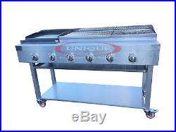 6 Burner Gas Charcoal Bbq Grill / Char-grill Heavy Duty For Commercial Use