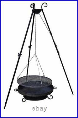 Adjustable Tripod Garden BBQ Outdoor Grill Barbeque Charcoal Fireplace Patio