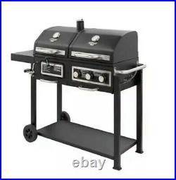 Amaze Uniflame Classic Barbecue Gas & Charcoal SMOKER Cooking Combination Grill