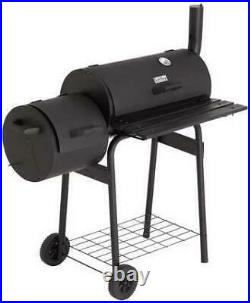 American wood Smoker BBQ Barbecue Oil Drum on Wheels Grill Charcoal Smoker