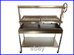 Argentinian Style Stainless Steel Large Adjustable Charcoal BBQ