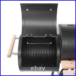 BBQ Barbecue Garden Outdoor Cooking Grill Charcoal Trolley withWheels Shelf Side