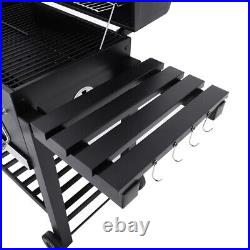 BBQ Barbecue Grill Trolley Barbecue Patio Garden Heating Smoker Side Undershelf