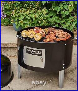 BBQ Charcoal Grill Barbecue Smoker American Style Garden Portable Outdoor UK