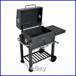 BBQ Charcoal Grill Barbecue Smoker Garden Portable Outdoor Side Table Trolley