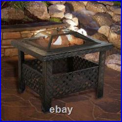 BBQ Fire Pit Barbecue Grill Table Patio Outdoor Garden Log Burner Portable Steel