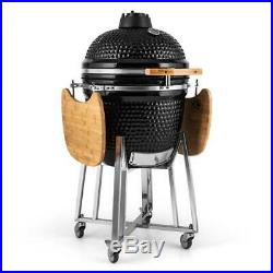 BBQ Grill Smoker & Cooking Oven Charcoal Kettle Egg 21 Ceramic Kamado wheels