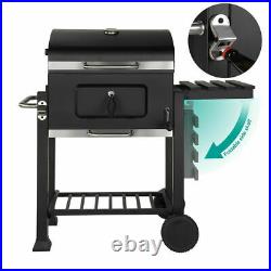 BBQ Grill Stove Cart Trolley Barbecue Grille Brazier Fire Pit Thermometer Large