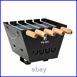 BBQ Instant Lite Charcoal Grill Barbeque with 5 Skewers Phantom Green
