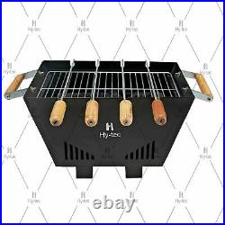 BBQ Tabletop Charcoal Grill Barbeque with 4 Skewers Stellar Black