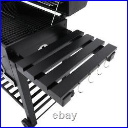 BBQ Trolley Cart Smoked Grill Garden Barbeque Fire Pit Charcoal Stove with Wheel