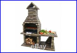 BBQ barbecue wood effect garden grill outdoor charcoal masonry cooking massive