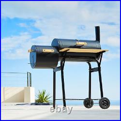 BBQ charcoal grill barbecue smoker grill cart with temperature display new