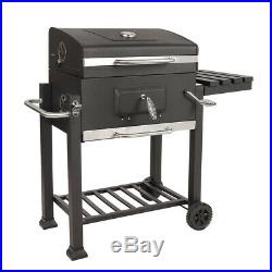 BLACK CHARCOAL SMOKER BBQ AMERICAN STYLE BARBECUE GRILL GRATE TEMP GAUGE Wido