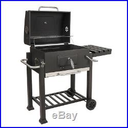 BLACK CHARCOAL SMOKER BBQ AMERICAN STYLE BARBECUE GRILL GRATE TEMP GAUGE Wido