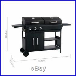 Barbecue BBQ Gas Charcoal Combo Grill with 3 Burners Outdoor Backyard Cooking