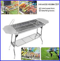 Barbecue Charcoal Grill Stove Shish Kebab Stainless Steel BBQ Patio Camping Fold