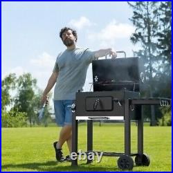 Barbecue Grill Charcoal BBQ Smoker Portable Outdoor Garden BBQ Trolley Wheel
