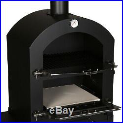 Bbq Firebox Pizza Oven Outdoor Charcoal Smoker Wood Burner Grill Portable Cooker