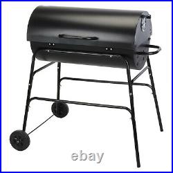 Black Portable Outdoor Camping Cylinder Travel Charcoal Cooking BBQ Grill