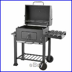 Blazebox Charcoal BBQ Smoker Steel Grill Garden Barbecue Portable Cooker Trolley