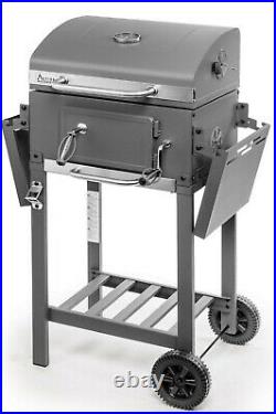 Brand New, Deluxe Charcoal Bbq, Grey Stainless Steel Grill Barbeque. Bargain