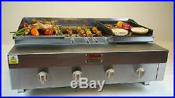 COMMERCIAL CHARGRILL WITH GRIDDLE NATURAL GAS OR LPG CHARCOAL Flame GRILL BBQ